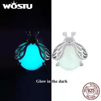 Женские серьги-гвоздики WOSTU из стерлингового серебра 925 пробы со светящимся камнем, светящиеся серьги-гвоздики для ушей, подарок на вечеринку для девочек 925 silver