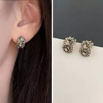 Женские серьги, инкрустированные стразами, блестящие, легкие, роскошные, уникальные, наряжаются C