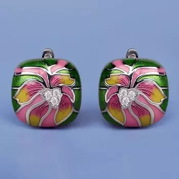 Женские серьги из эпоксидной смолы в этническом стиле с цветными цветами, изысканные женские вечерние ювелирные серьги, ювелирные изделия ручной работы с эмалью разноцветный
