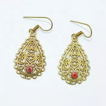 Женские серьги из латуни, позолоченные, ювелирные изделия из кабошона из натуральных драгоценных камней, модные украшения, серьги ручной работы, серьги из циркона 4.5x2 CM золотистый