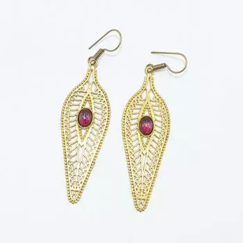 Женские серьги из латуни, позолоченные, ювелирные изделия с кабошоном из натуральных драгоценных камней, модные украшения, серьги ручной работы, серьги с аметистом 7.5x2 CM золотистый