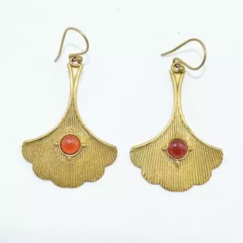 Женские серьги из латуни, позолоченные, ювелирные изделия с кабошоном из натуральных драгоценных камней, модные украшения, серьги ручной работы, серьги с аметистом 5.5x3 CM золотистый