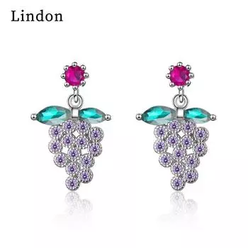 Женские серьги из медного сплава с цирконом Lindon - Серьги-подвески в подарок на свадебную вечеринку