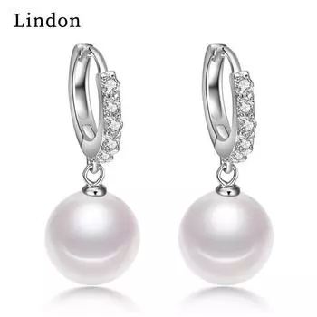 Женские серьги из медного сплава с цирконом Lindon - Серьги-подвески в подарок на свадебную вечеринку