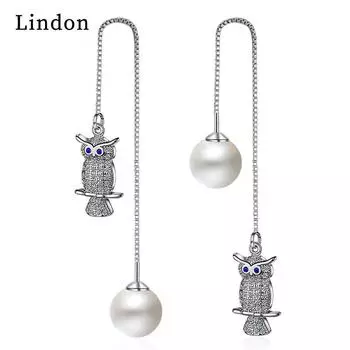 Женские серьги из медного сплава с цирконом Lindon - Серьги-подвески в подарок на свадебную вечеринку