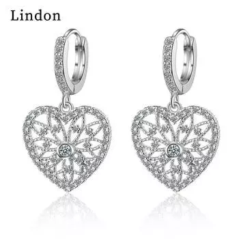 Женские серьги из медного сплава с цирконом Lindon - Серьги-подвески в подарок на свадебную вечеринку