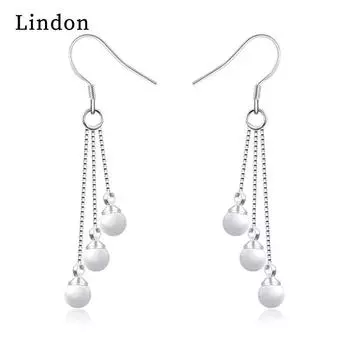 Женские серьги из медного сплава с цирконом Lindon - Серьги-подвески в подарок на свадебную вечеринку