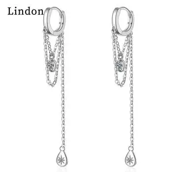 Женские серьги из медного сплава с цирконом Lindon - Серьги-подвески в подарок на свадебную вечеринку