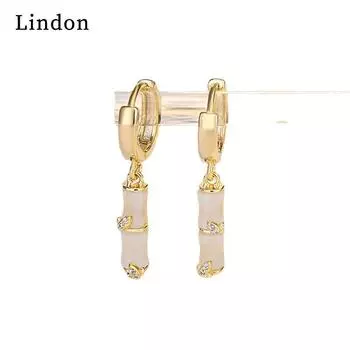 Женские серьги из медного сплава с цирконом Lindon - Серьги-подвески в подарок на свадебную вечеринку золотой