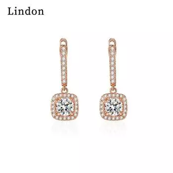 Женские серьги из медного сплава с цирконом Lindon - Серьги-подвески в подарок на свадебную вечеринку серебряный