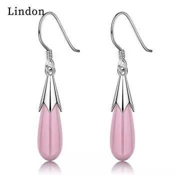 Женские серьги из медного сплава с цирконом Lindon - Серьги-подвески в подарок на свадебную вечеринку