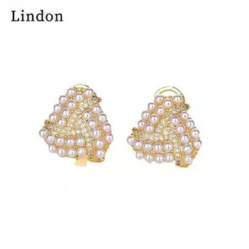 Женские серьги из медного сплава с цирконом Lindon - Серьги-подвески в подарок на свадебную вечеринку серебряный