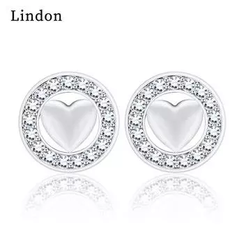 Женские серьги из медного сплава с цирконом Lindon - Серьги-подвески в подарок на свадебную вечеринку серебряный