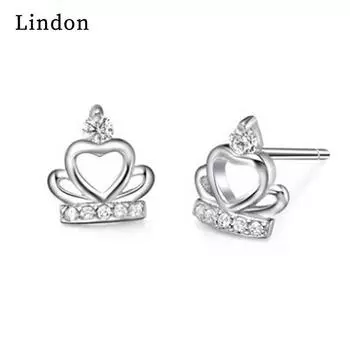 Женские серьги из медного сплава с цирконом Lindon - Серьги-подвески в подарок на свадебную вечеринку серебряный