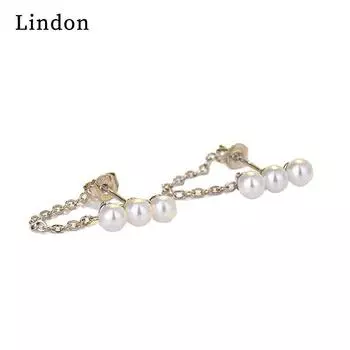 Женские серьги из медного сплава с цирконом Lindon - Серьги-подвески в подарок на свадебную вечеринку серебряный