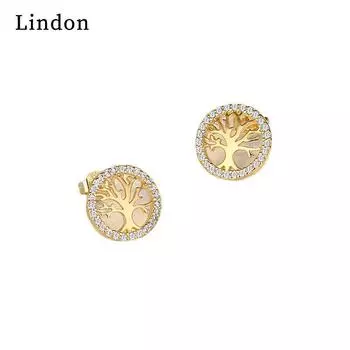 Женские серьги из медного сплава с цирконом Lindon - Серьги-подвески в подарок на свадебную вечеринку серебряный