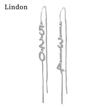 Женские серьги из медного сплава с цирконом Lindon - Серьги-подвески в подарок на свадебную вечеринку