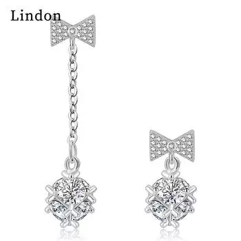 Женские серьги из медного сплава с цирконом Lindon - Серьги-подвески в подарок на свадебную вечеринку