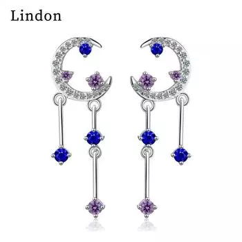 Женские серьги из медного сплава с цирконом Lindon - Серьги-подвески в подарок на свадебную вечеринку