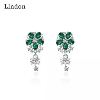 Женские серьги из медного сплава с цирконом Lindon - Серьги-подвески в подарок на свадебную вечеринку