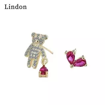 Женские серьги из медного сплава с цирконом Lindon - Серьги-подвески в подарок на свадебную вечеринку