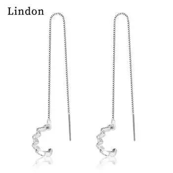 Женские серьги из медного сплава с цирконом Lindon - Серьги-подвески в подарок на свадебную вечеринку