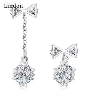 Женские серьги из медного сплава с цирконом Lindon - Серьги-подвески в подарок на свадебную вечеринку