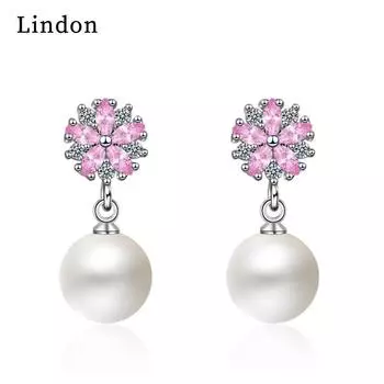 Женские серьги из медного сплава с цирконом Lindon - Серьги-подвески в подарок на свадебную вечеринку