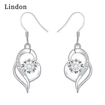 Женские серьги из медного сплава с цирконом Lindon - Серьги-подвески в подарок на свадебную вечеринку