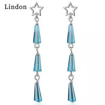 Женские серьги из медного сплава с цирконом Lindon - Серьги-подвески в подарок на свадебную вечеринку