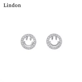 Женские серьги из медного сплава с цирконом Lindon - Серьги-подвески в подарок на свадебную вечеринку серебряный