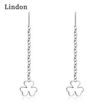 Женские серьги из медного сплава с цирконом Lindon - Серьги-подвески в подарок на свадебную вечеринку серебряный