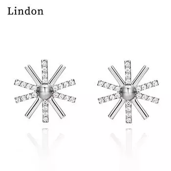 Женские серьги из медного сплава с цирконом Lindon - Серьги-подвески в подарок на свадебную вечеринку серебряный