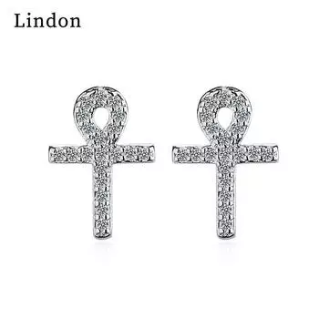 Женские серьги из медного сплава с цирконом Lindon - Серьги-подвески в подарок на свадебную вечеринку серебряный