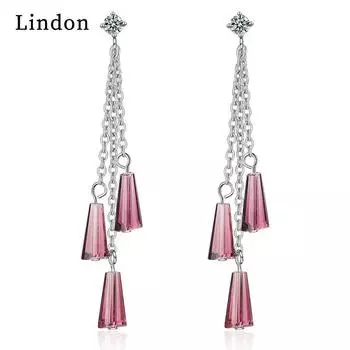 Женские серьги из медного сплава с цирконом Lindon - Серьги-подвески в подарок на свадебную вечеринку