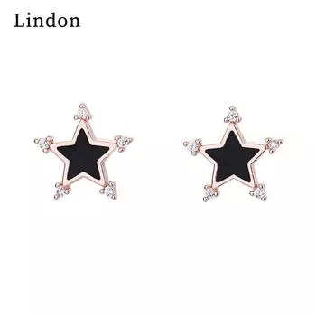 Женские серьги из медного сплава с цирконом Lindon - Серьги-подвески в подарок на свадебную вечеринку серебряный