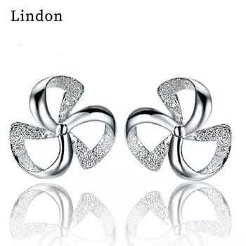 Женские серьги из медного сплава с цирконом Lindon - Серьги-подвески в подарок на свадебную вечеринку серебряный
