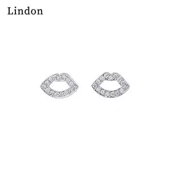 Женские серьги из медного сплава с цирконом Lindon - Серьги-подвески в подарок на свадебную вечеринку серебряный