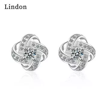 Женские серьги из медного сплава с цирконом Lindon - Серьги-подвески в подарок на свадебную вечеринку