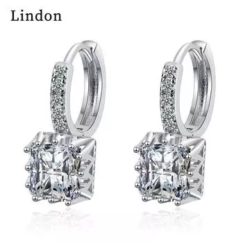 Женские серьги из медного сплава с цирконом Lindon - Серьги-подвески в подарок на свадебную вечеринку