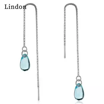 Женские серьги из медного сплава с цирконом Lindon - Серьги-подвески в подарок на свадебную вечеринку