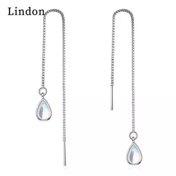 Женские серьги из медного сплава с цирконом Lindon - Серьги-подвески в подарок на свадебную вечеринку