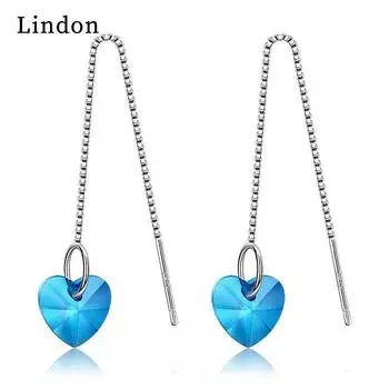 Женские серьги из медного сплава с цирконом Lindon - Серьги-подвески в подарок на свадебную вечеринку