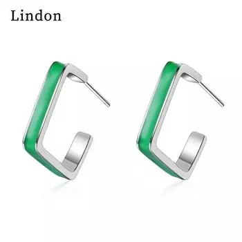 Женские серьги из медного сплава с цирконом Lindon - Серьги-подвески в подарок на свадебную вечеринку зелёный