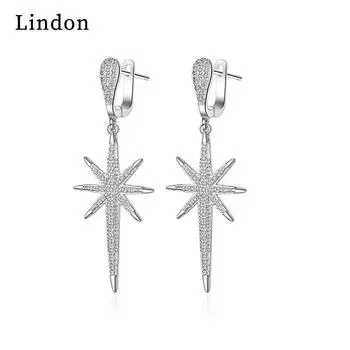 Женские серьги из медного сплава с цирконом Lindon - Серьги-подвески в подарок на свадебную вечеринку