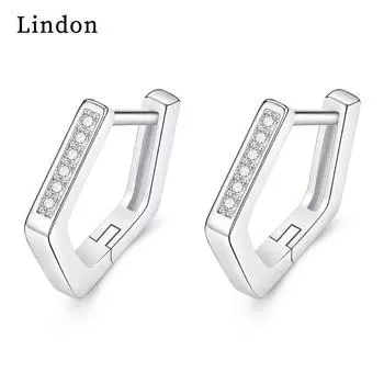 Женские серьги из медного сплава с цирконом Lindon - Серьги-подвески в подарок на свадебную вечеринку серебряный