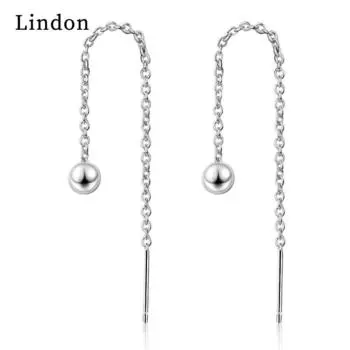 Женские серьги из медного сплава с цирконом Lindon - Серьги-подвески в подарок на свадебную вечеринку серебряный