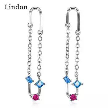 Женские серьги из медного сплава с цирконом Lindon - Серьги-подвески в подарок на свадебную вечеринку