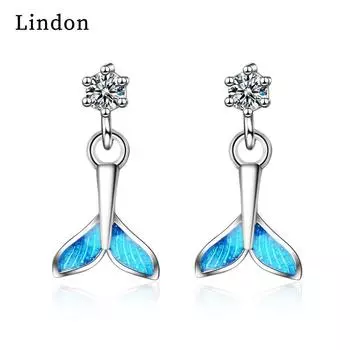 Женские серьги из медного сплава с цирконом Lindon - Серьги-подвески в подарок на свадебную вечеринку