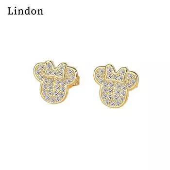 Женские серьги из медного сплава с цирконом Lindon - Серьги-подвески в подарок на свадебную вечеринку серебряный